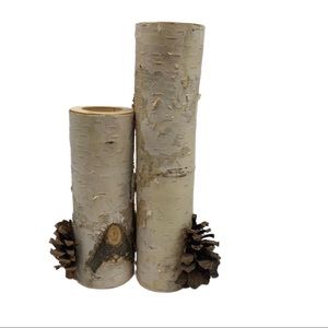 Birchwood candlestick holders